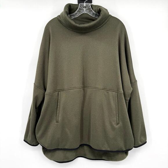 The North Face Olive Cowl Neck Poncho Style Pullover Top Women’s Size Large-XL - Picture 1 of 13